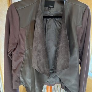 Edyson faux-leather lightweight jacket, size medium, brown
